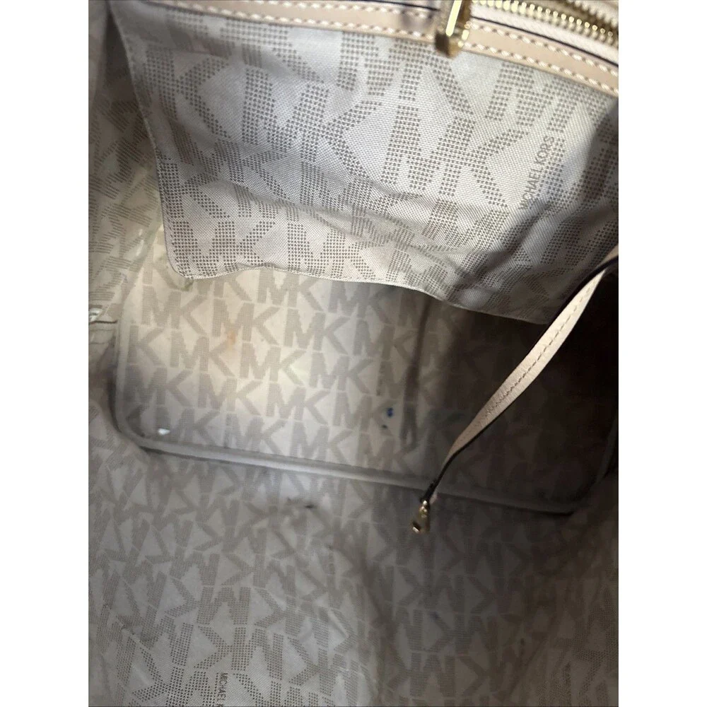 Michael Kors Signature Jet Set East West Buckle Tote SoHo Vegan Large Logo Y2K